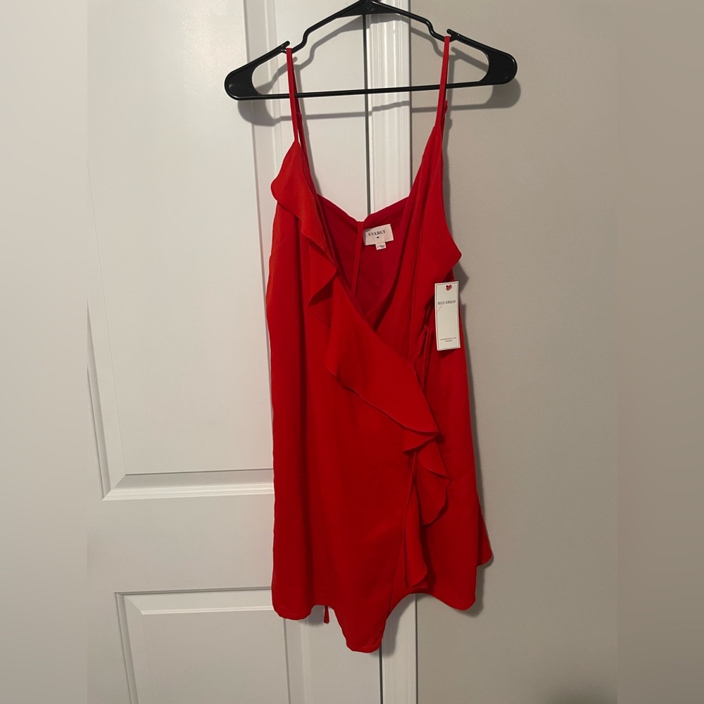 Red wrap dress
